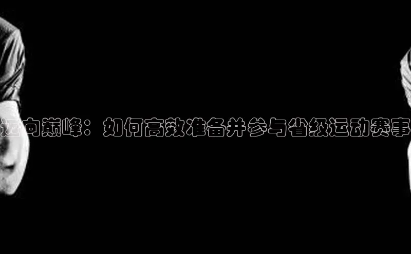 迈向巅峰：如何高效准备并参与省级运动赛事